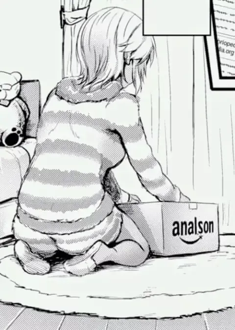 LF Mono Source, 1girl, box, parody brand, 