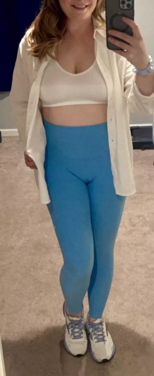 Work out clothes under my button down, new life hack by CougarMarie