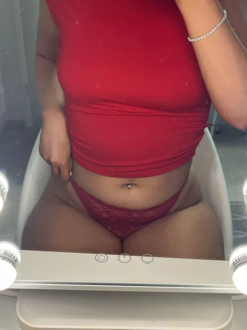 Does red fit my thick 18yo thighs or would your dick fit it better?🥵🍑 by SofiazzSecret