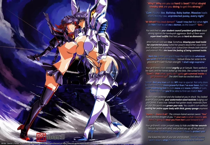 Insert Clever Fueling Pun Here [Kill la Kill] [Exhibitionism] [Romance] [Jealousy] [Power Levels] [Male POV] [Hetero] by swirlin2048