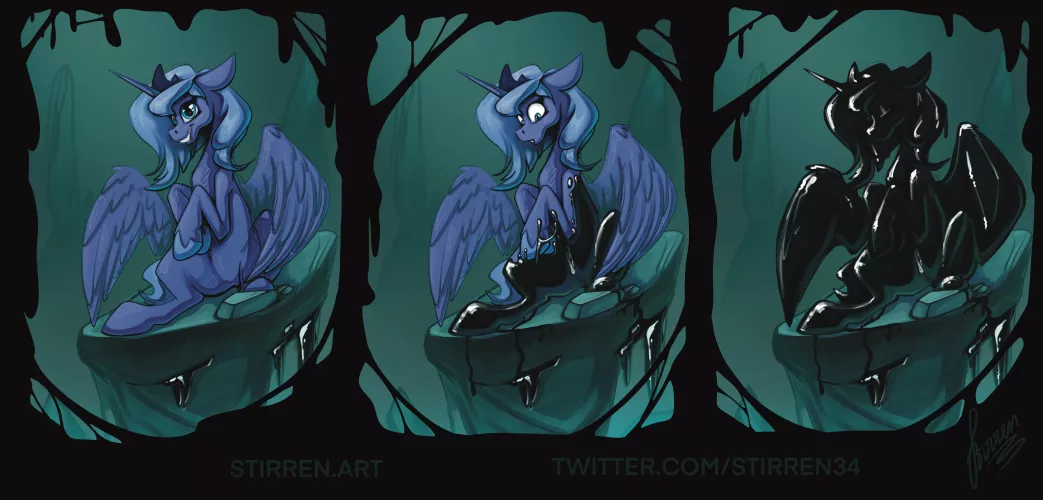 Luna got goo'd (art by me) by stirren34