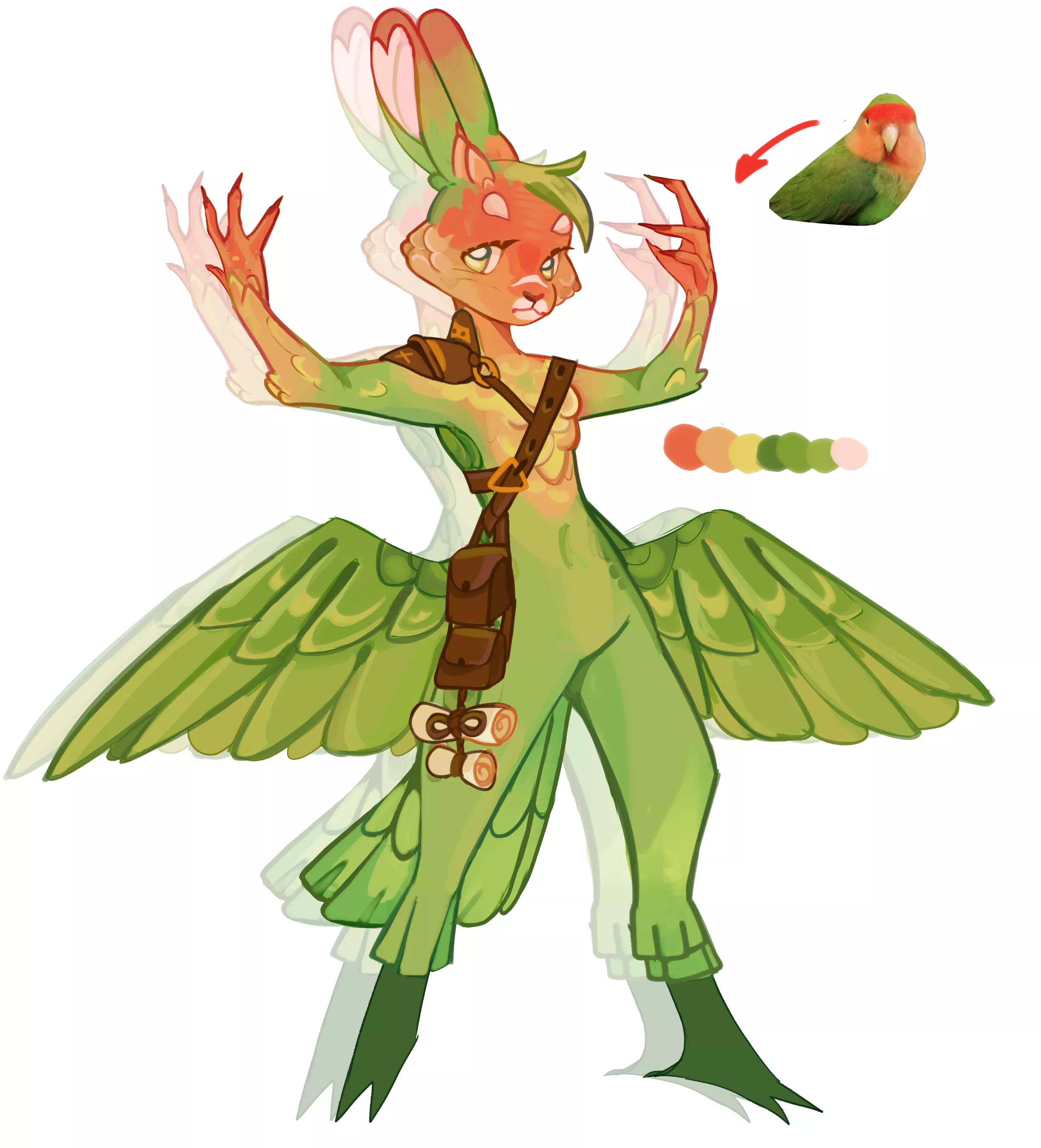 rabbit half colorful bird! (adopt) (art by me) posted by Ana_Ori