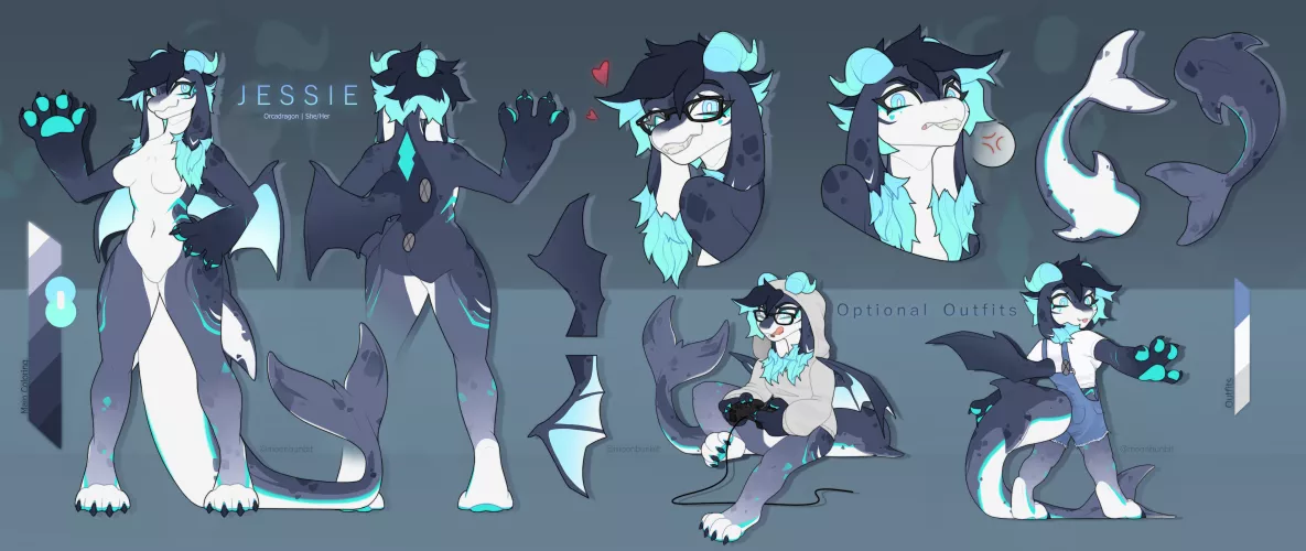 Ref sheet fof a gorgeous orcadragon! (Art by me) by Y00h0oO