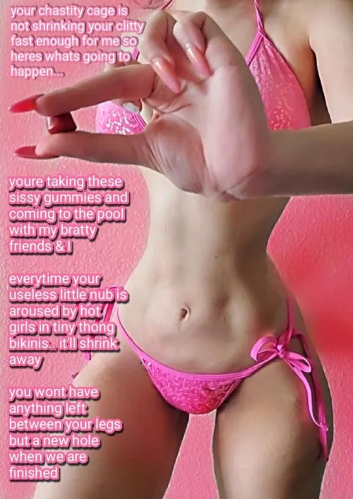 Hot girls in bikinis like me will make your little chastity cage extra tight  by bigbootymami19