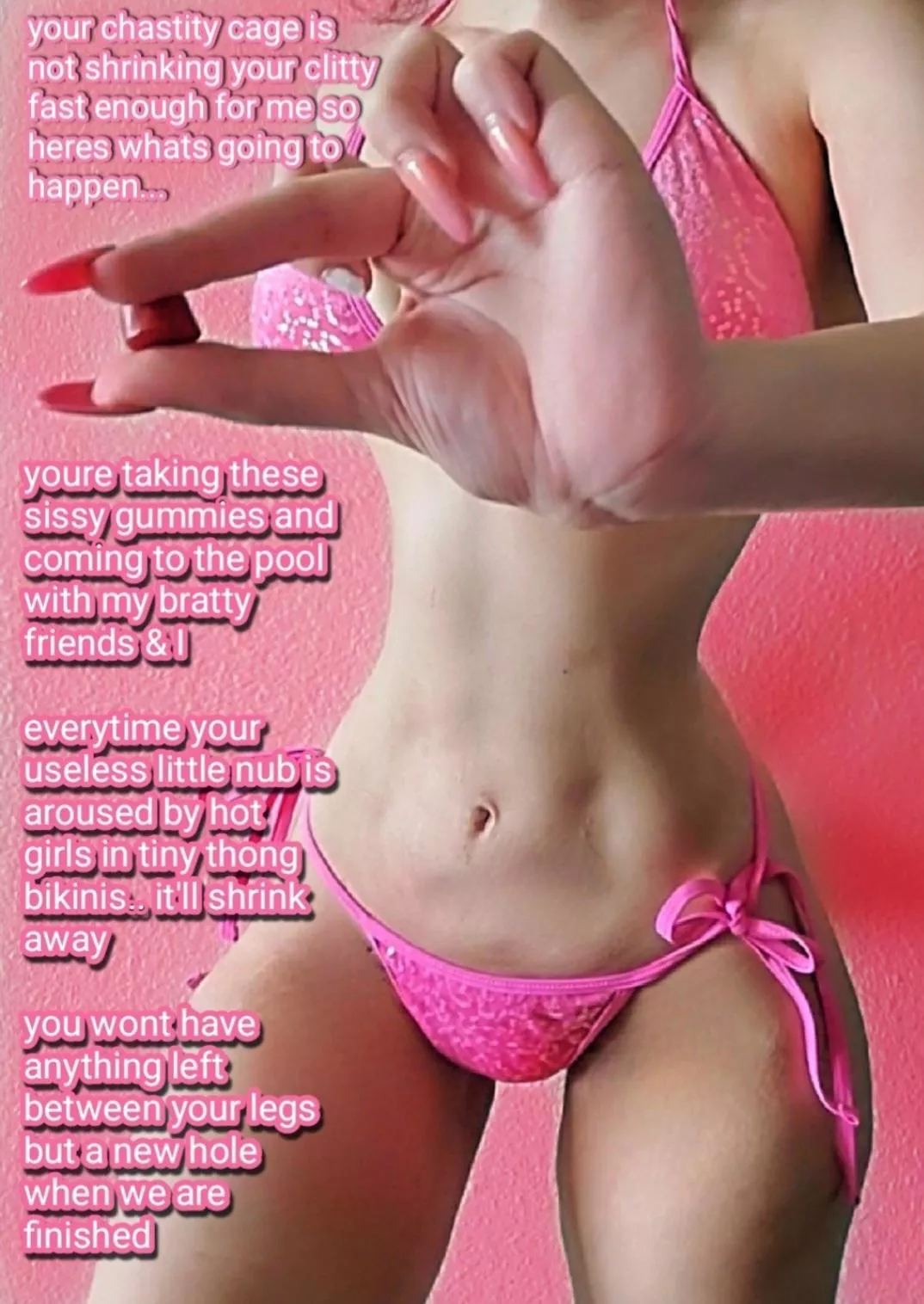 Hot girls in bikinis like me will make your little chastity cage extra tight  posted by bigbootymami19