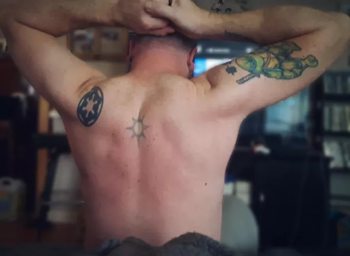 Just a stretching break between games.. by thatonekinkcouple