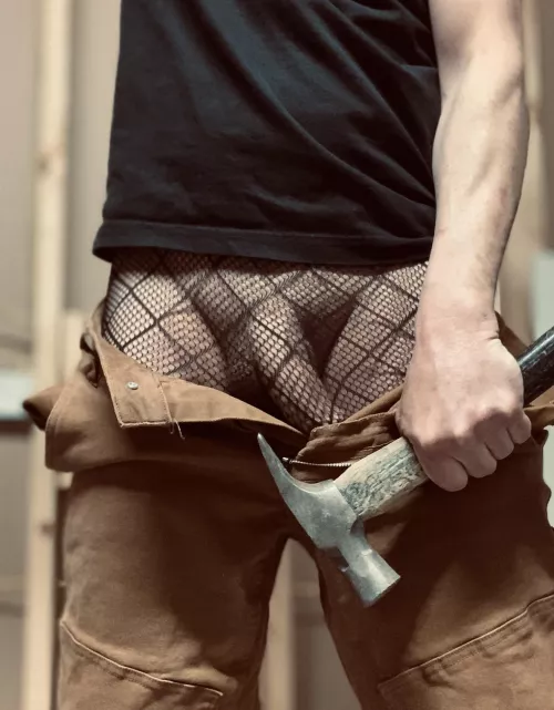 Real men wear fishnets under their work pants… by twistedxelegance