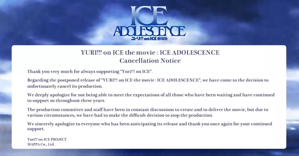 [Yuri On Ice] Ice Adolescence has been canceled  by marymix99