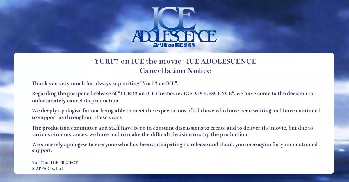 [Yuri On Ice] Ice Adolescence has been canceled  posted by marymix99