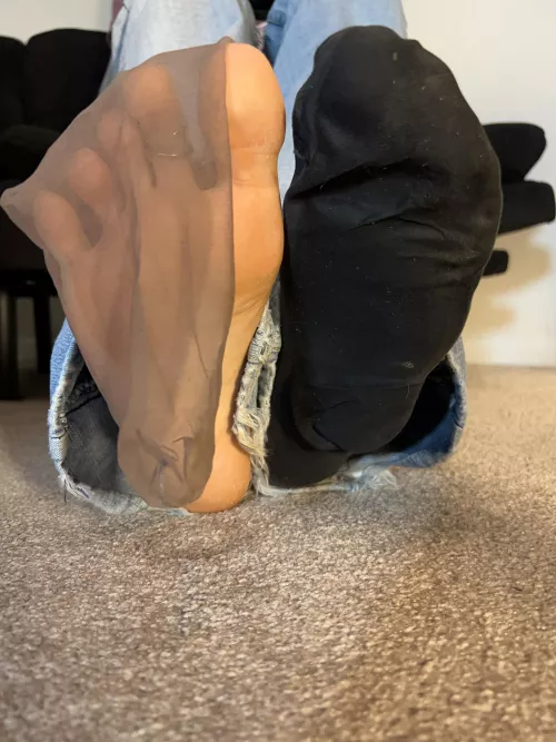 2 layers / nylons and black socks by Wolfpause