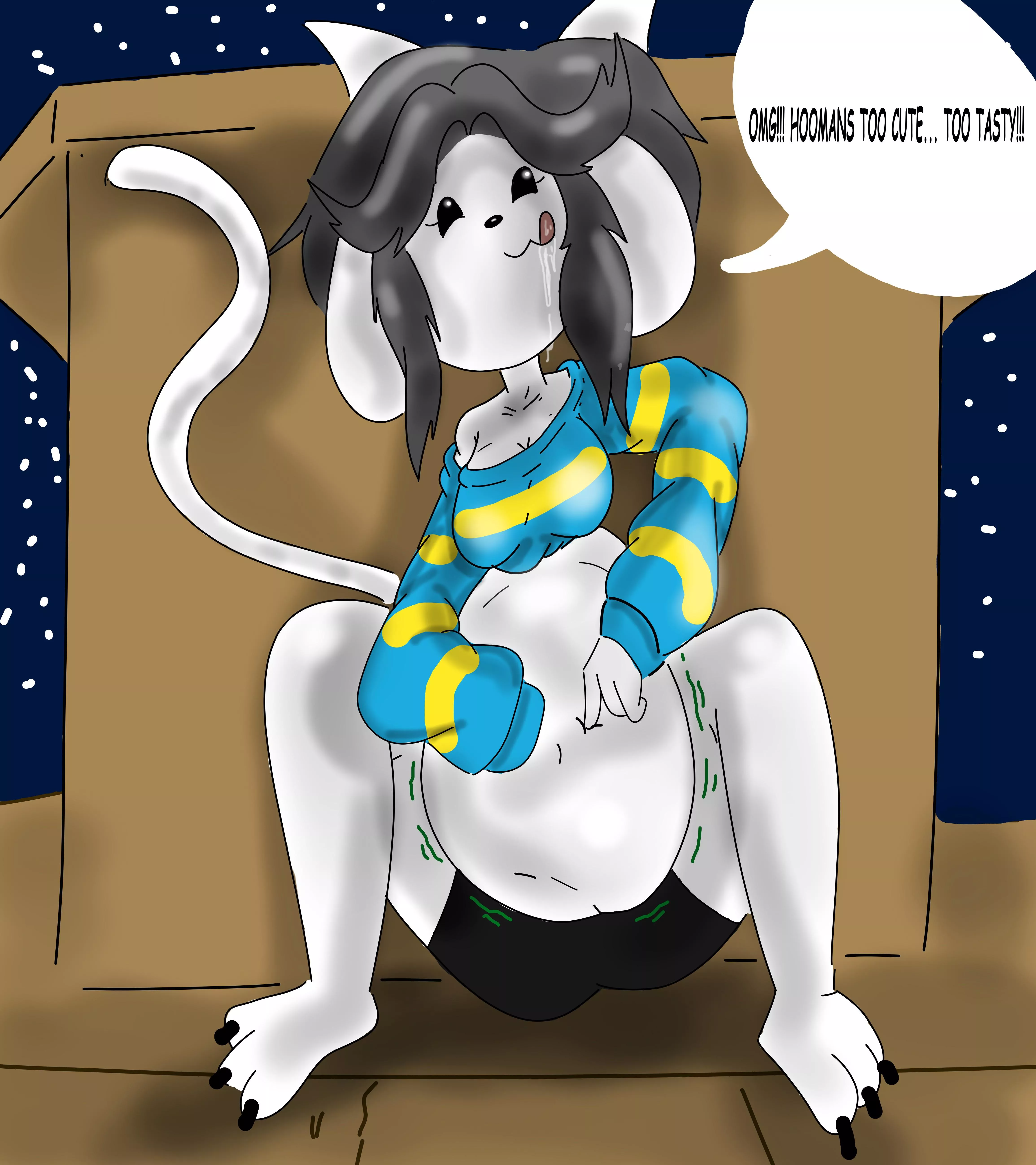 {Image} HOI, TEMMIE HUNGRY FOR HUMAN :3 [Art by me] [Female Pred] [Any Prey] (I take free art request) posted by Ok-Awareness4587