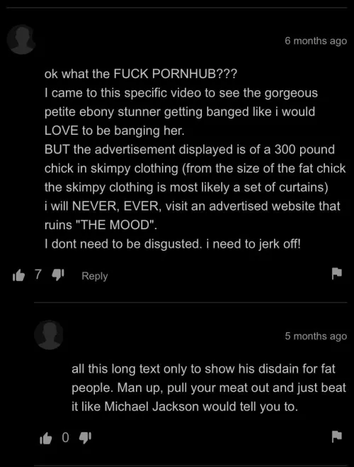 Interesting fat-phobic exchange by DauidBeck