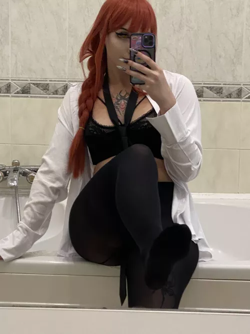 My sexy black pantyhose to match Makima's look by eva_curls_