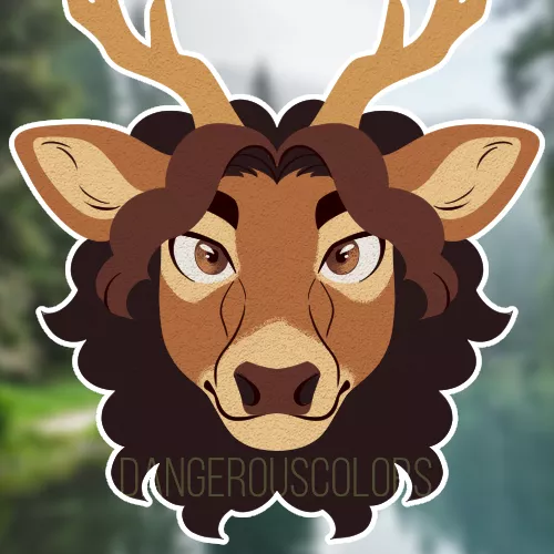 [OC] Lineless icon of one of my bf's fursonas! by dangerouscolors