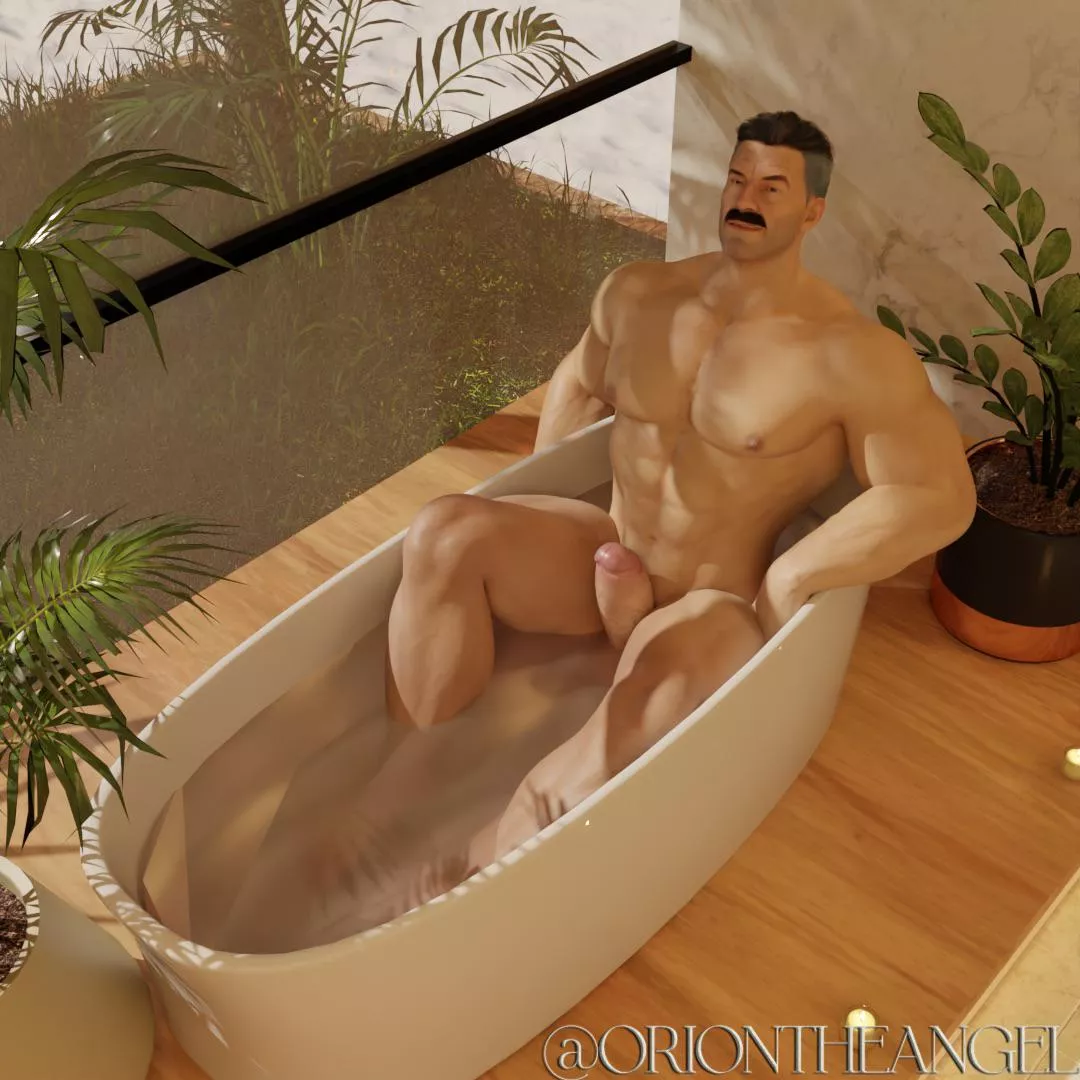 Omni man taking a bath [oriontheangel on twitter] posted by Therarrtist