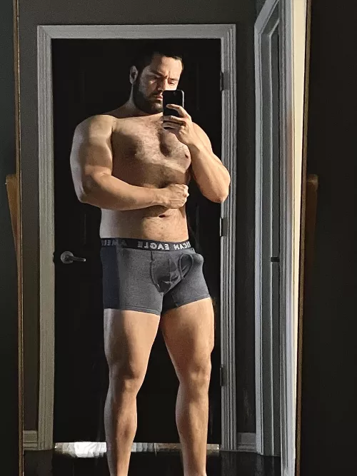 Quickly outgrowing these briefs. by swolebeto