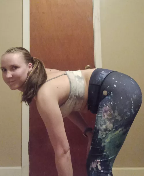 Stretching in my leggings. by Sassylady33