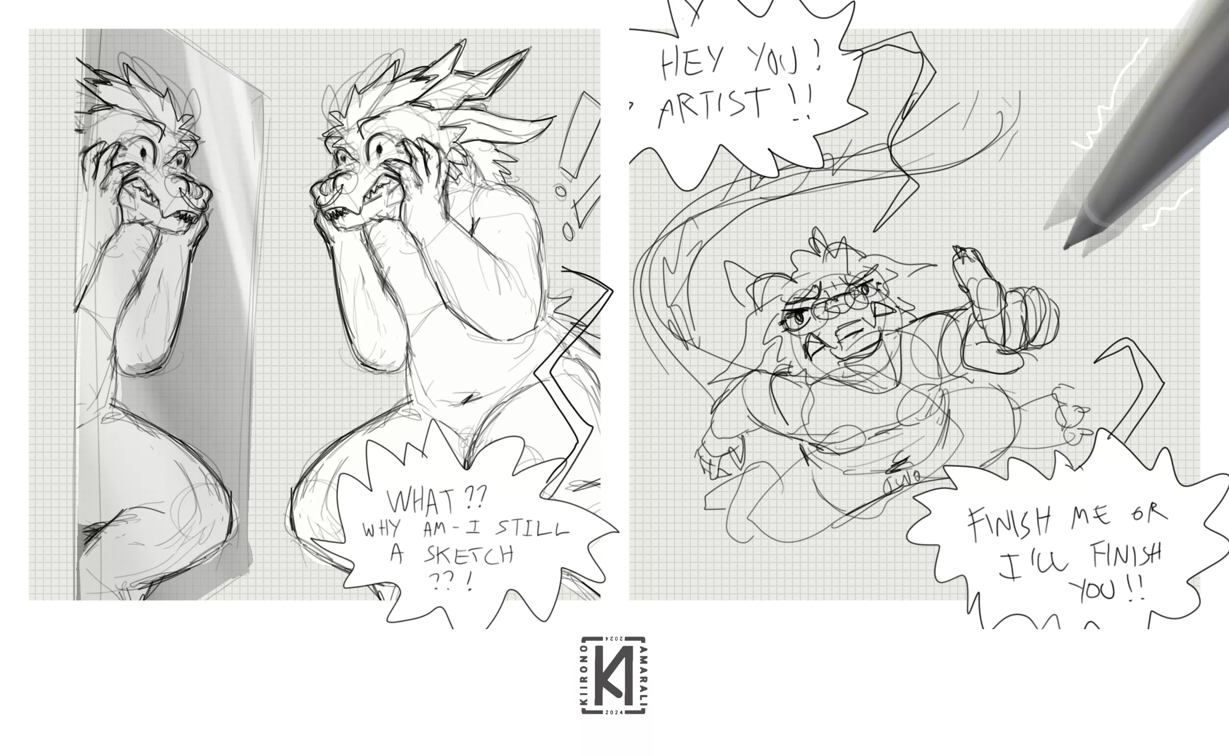 All my unfinished drawings be like : (art by me) posted by Tyreykiirono