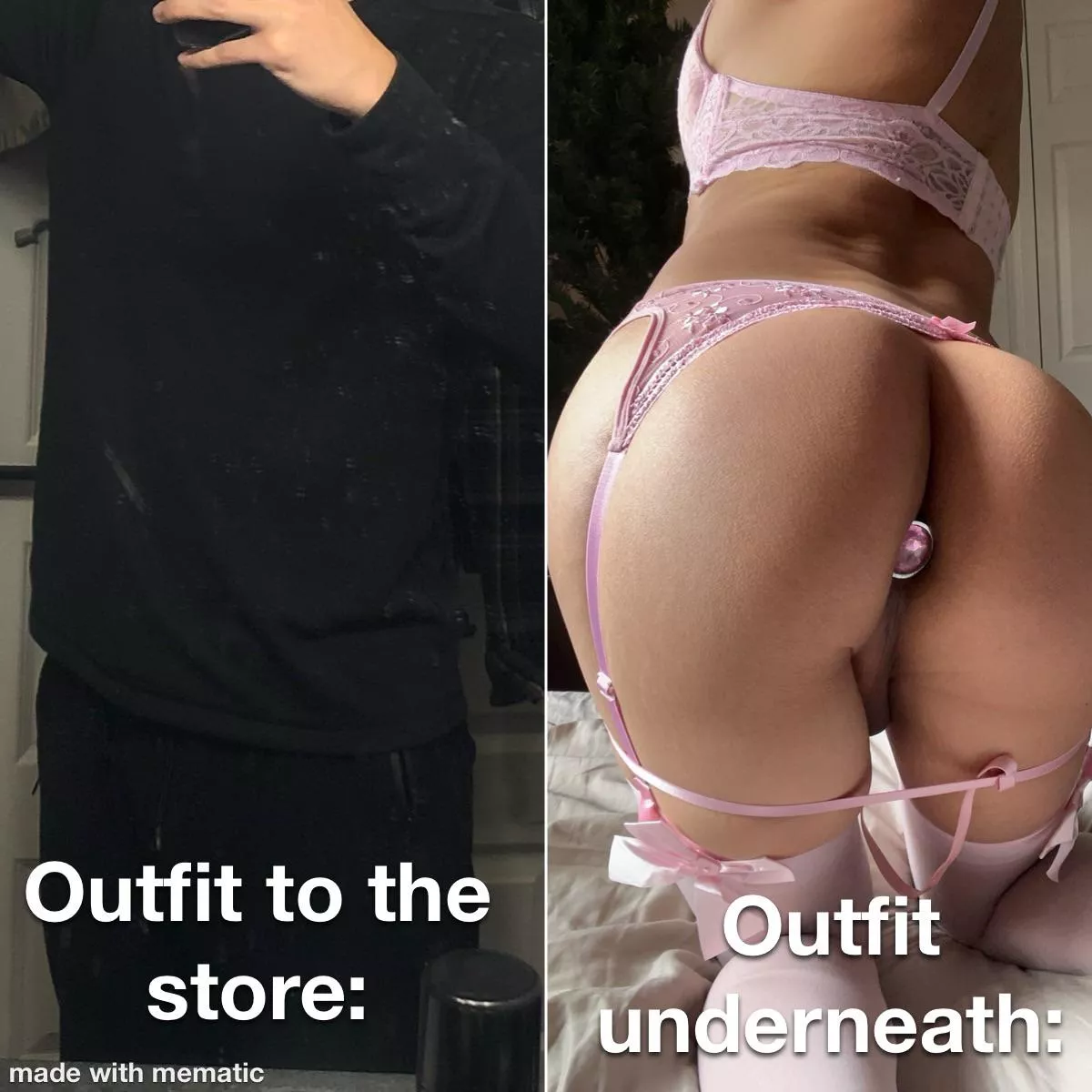 Can you see pink through black clothes😂😂😂 posted by allisontheboyy