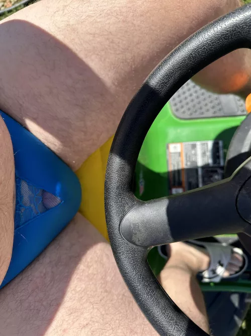 Cutting grass in my panties by Spivey69