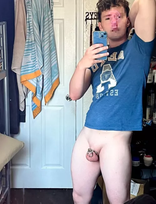 Freshly shaved and shirtcocking in Daddy’s shirt by dimefag