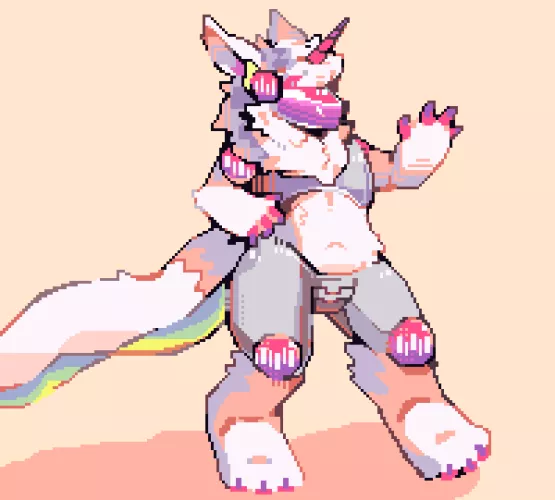 Protogen pixel art i drew by mybrotherpeeiswhite