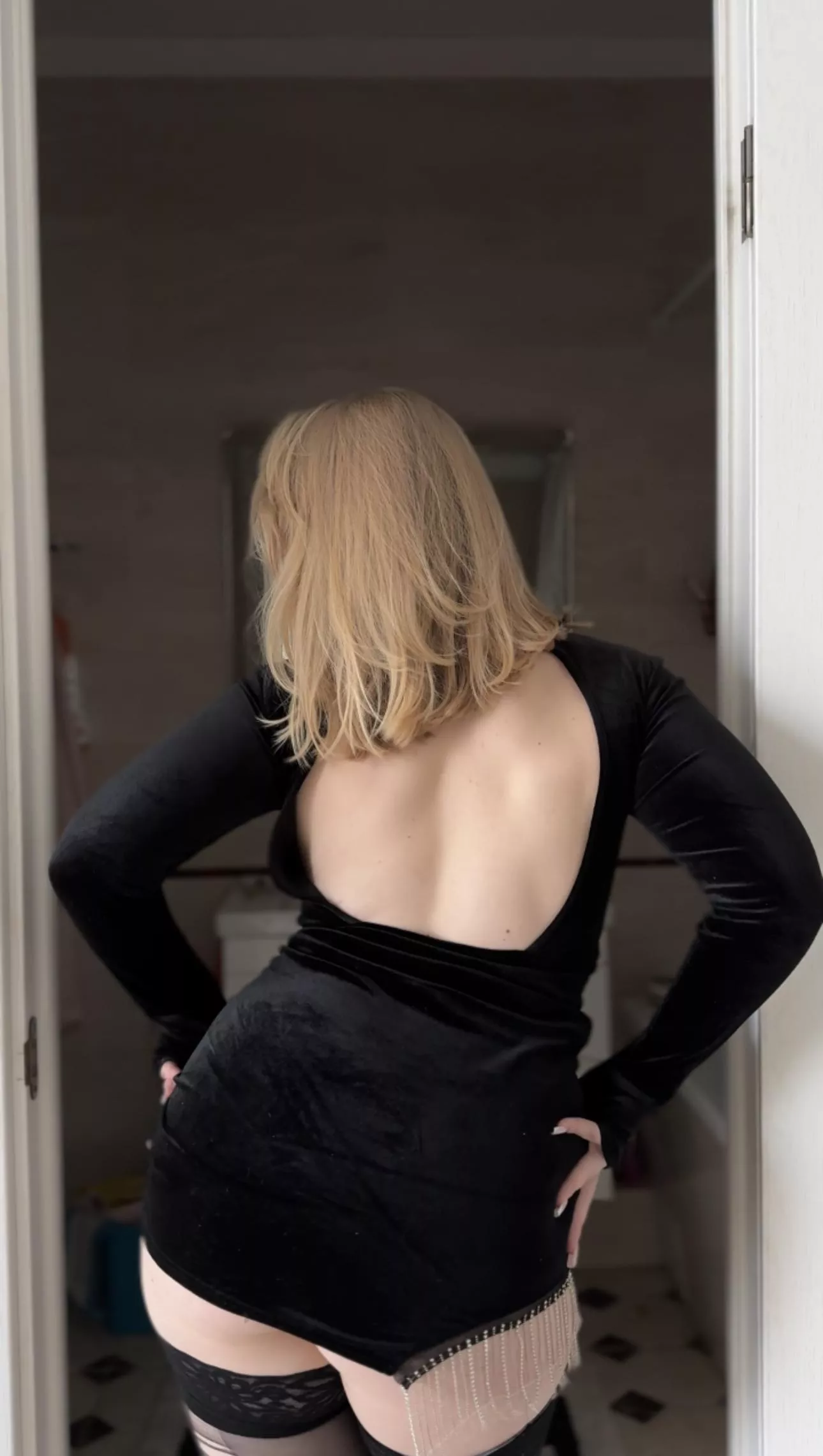 What do you think of my dress, darling? I think it's sexy. posted by froggepi