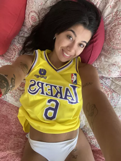 Am I cute enough to be lakers fan?				 by snails_with_hats