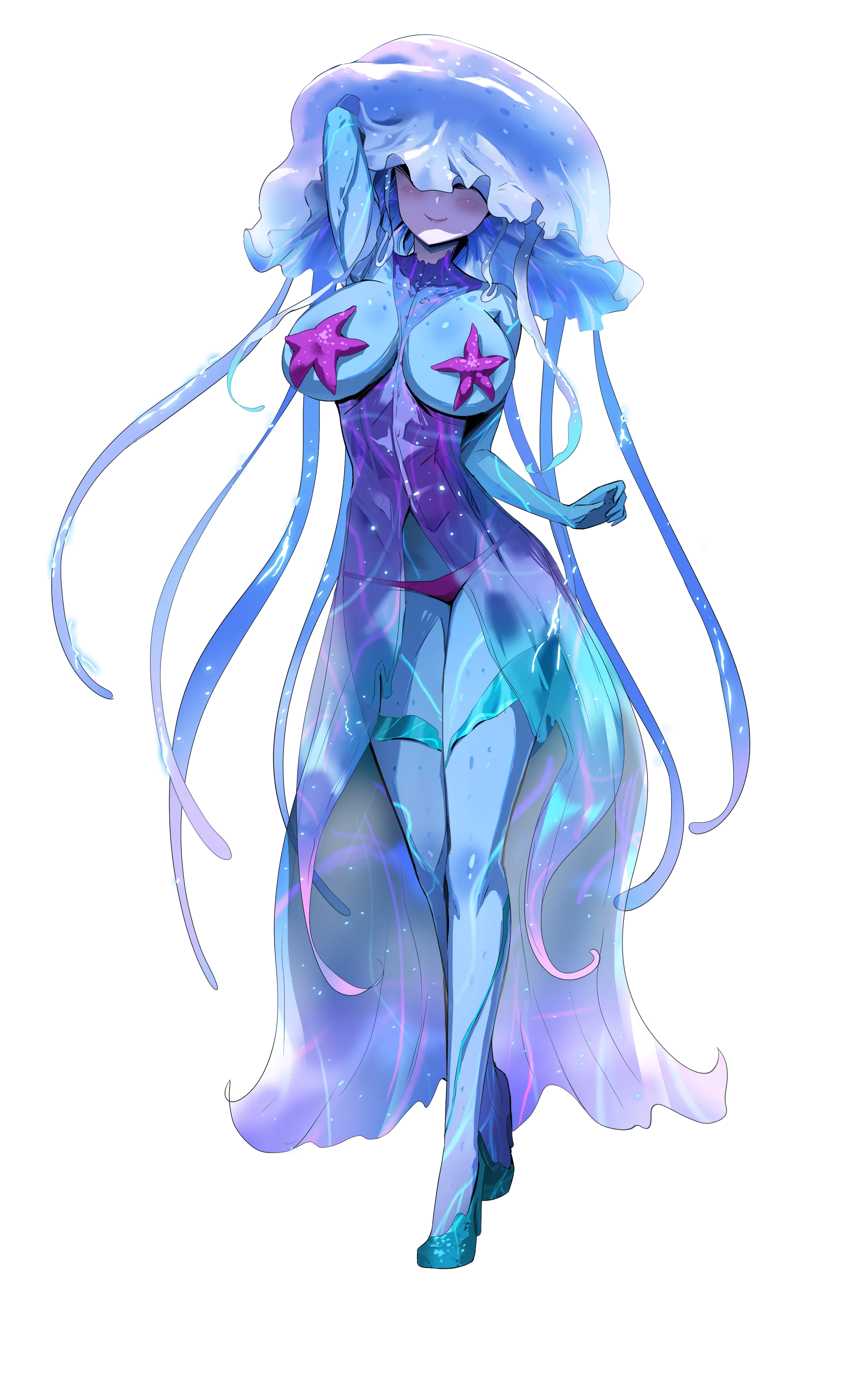 Jellyfish monster girl side heroine from Galactic Love Utopia posted by Kaijoseisoft