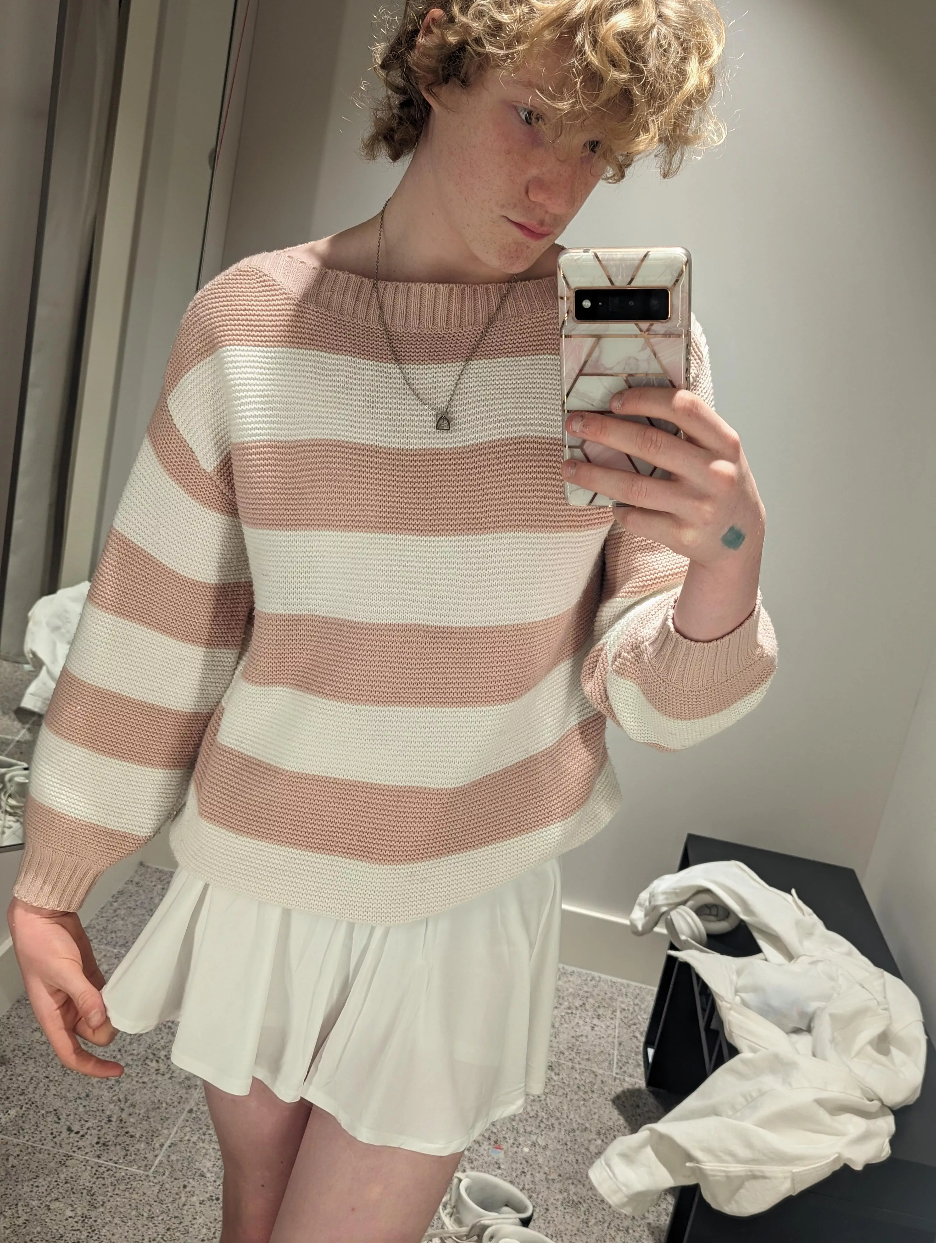 my first time ever wearing a skirt ! i didn't hate it, but i was too scared to buy it lol posted by astrameria