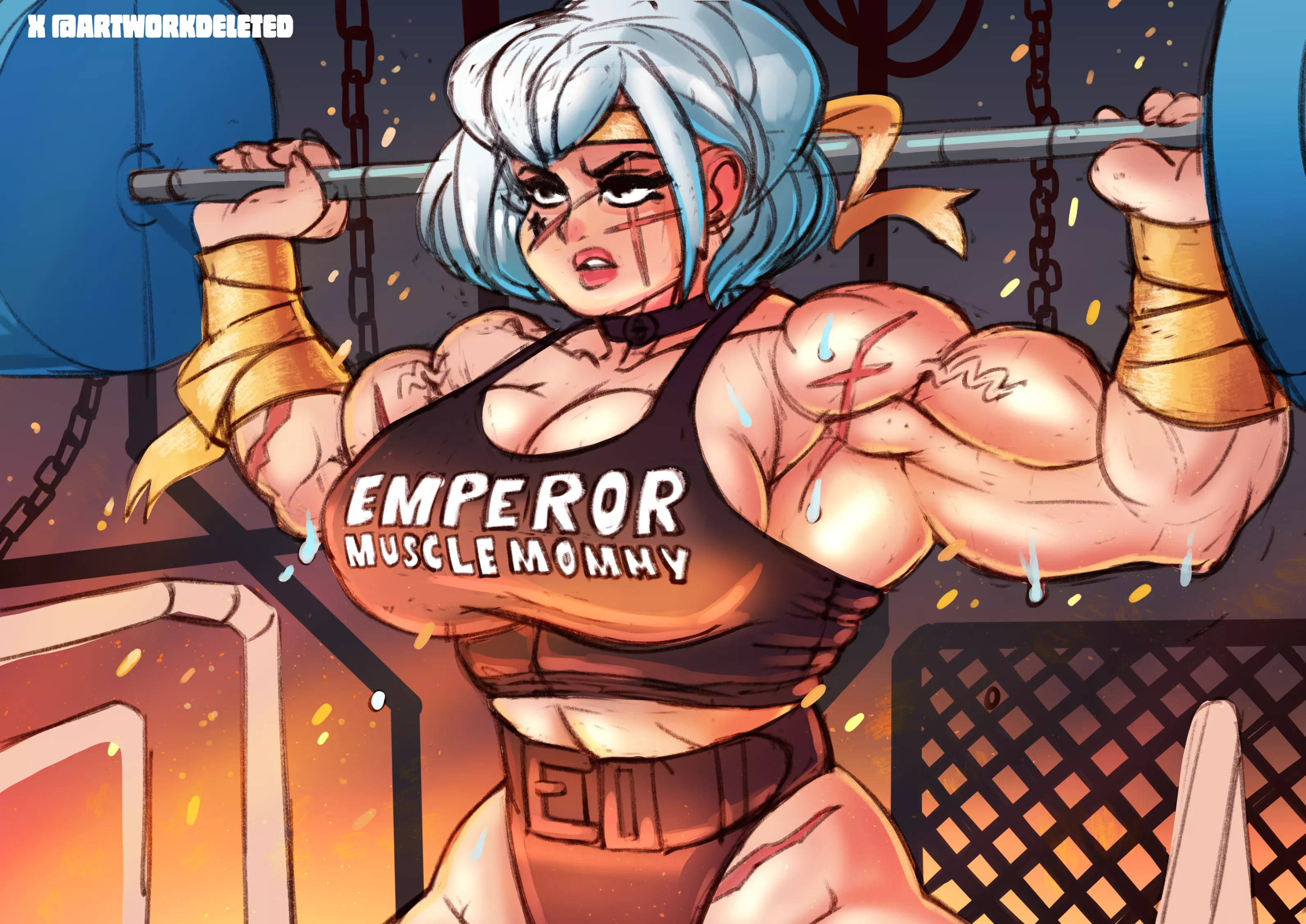 This Sister Lifts For The Golden Throne! [Warhammer 40k] (@ArtworkDeleted) posted by _Deleter