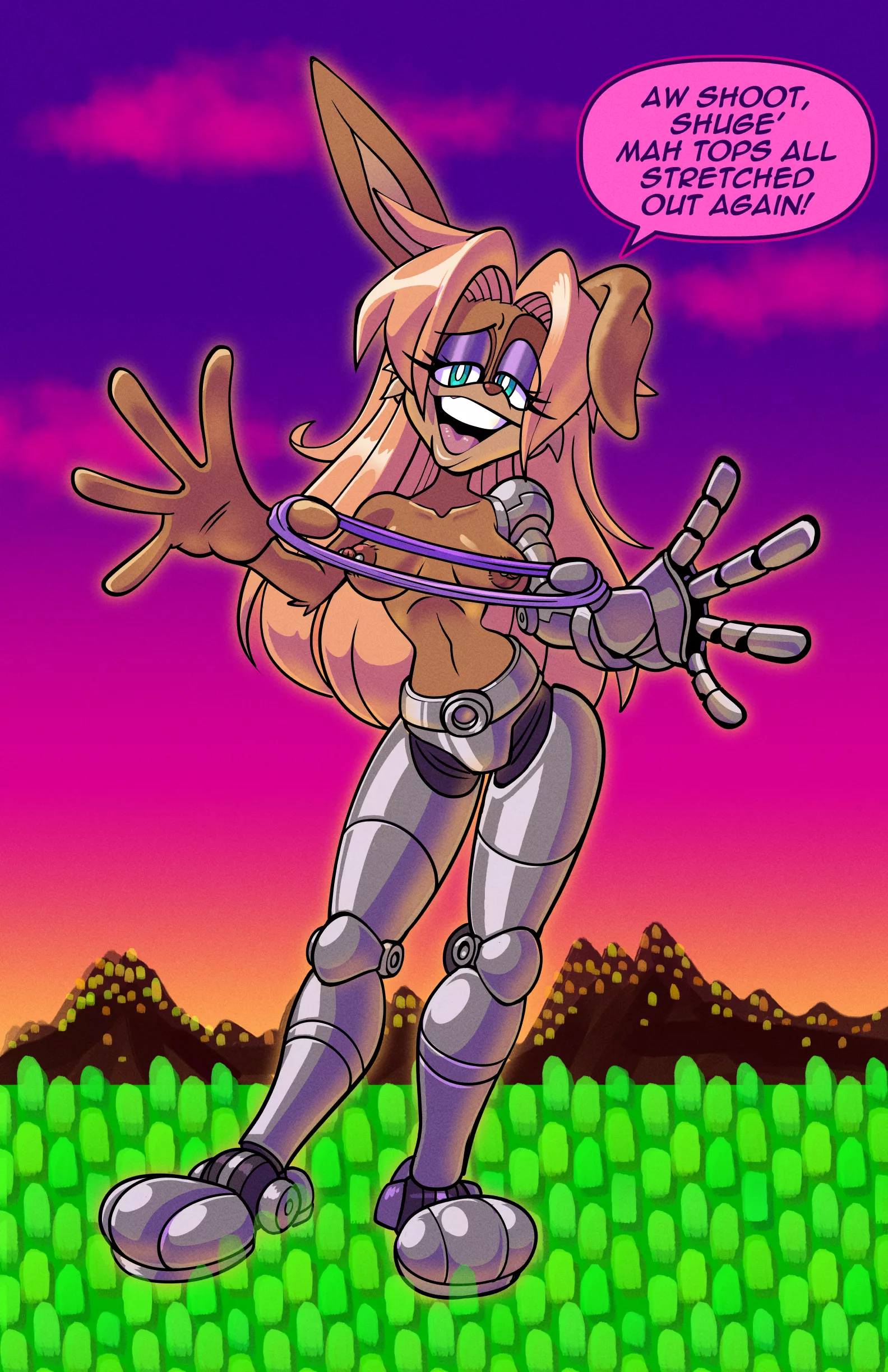 Bunnie Rabbot Pin-up (Artist:Galactabee) posted by White-Whiskey