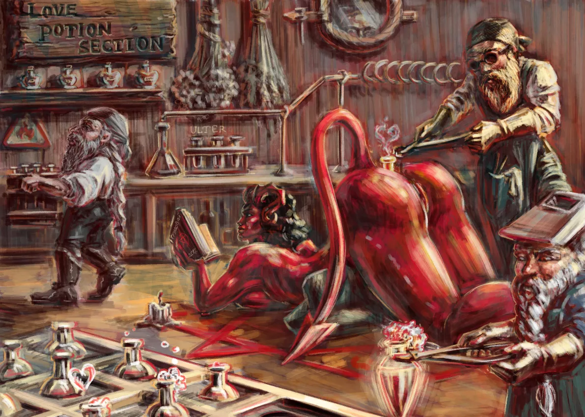 Hot Alchemy. Ever thought how love potions are brewed? [by Ulter] posted by AmberlightYan