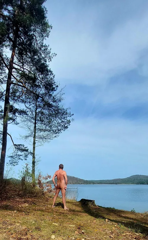 Lake in early April invited for nudity by Charlie-Ul