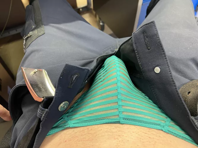 Love wearing my see through string’s at work! by biman055
