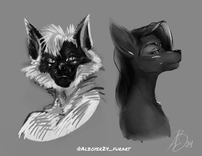 Sketching rough busts (A.B)my work by Maleficent-Repeat-27