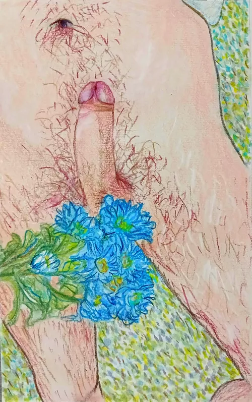 Daddy with flowers 🌺 🪻 🌺 By me by Angie-Audio-Lover