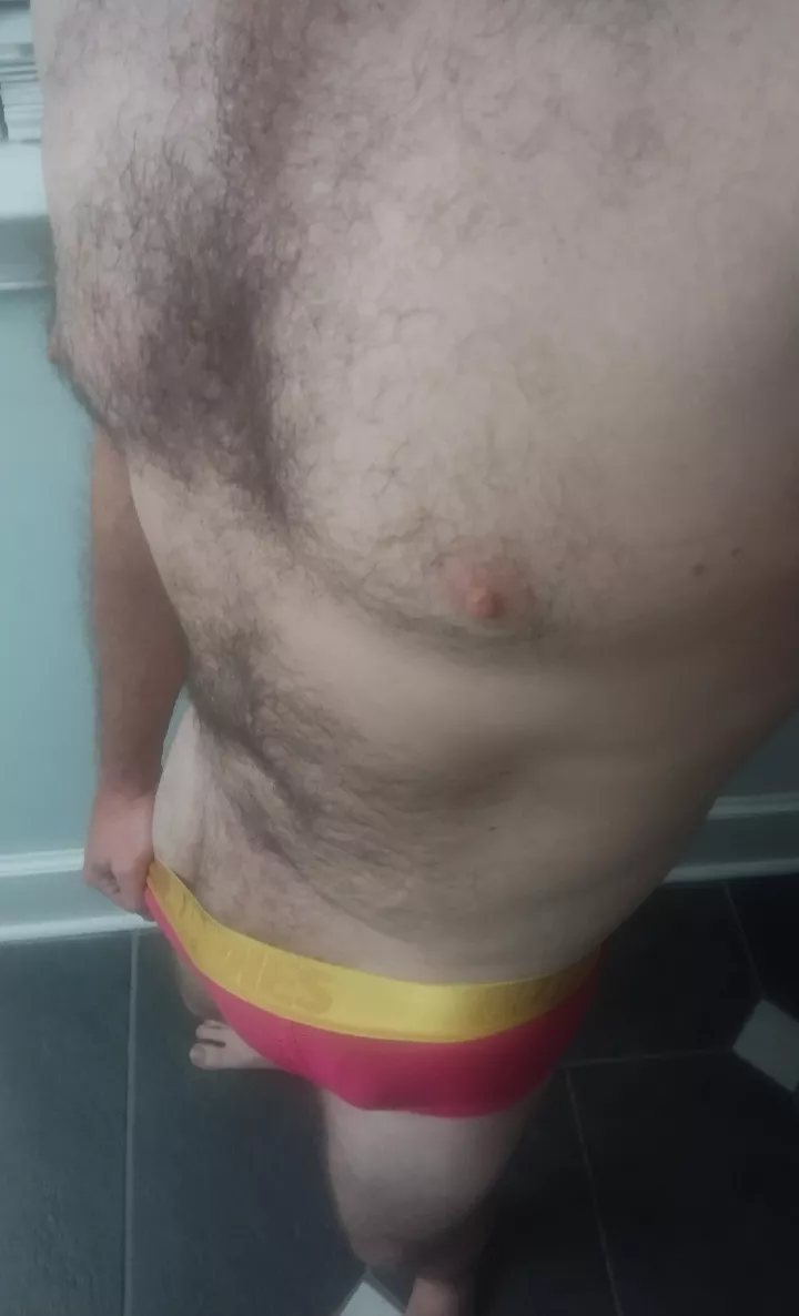 First post! Does hair and pink briefs go together? posted by Mister_meaty_max