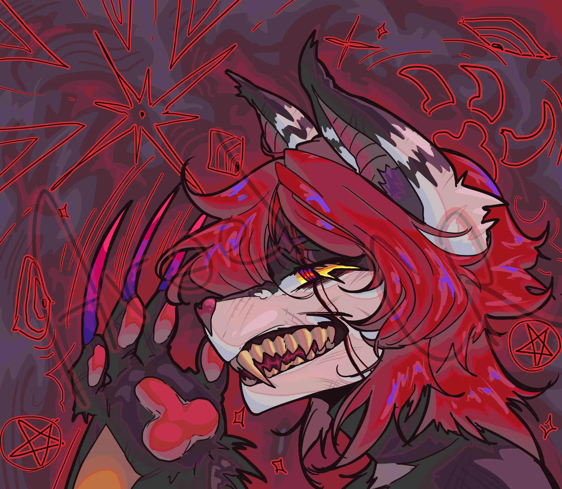 My fursona! 🖤✴️His palm looks funny (art made by me)  posted by Known_Minimum_6134