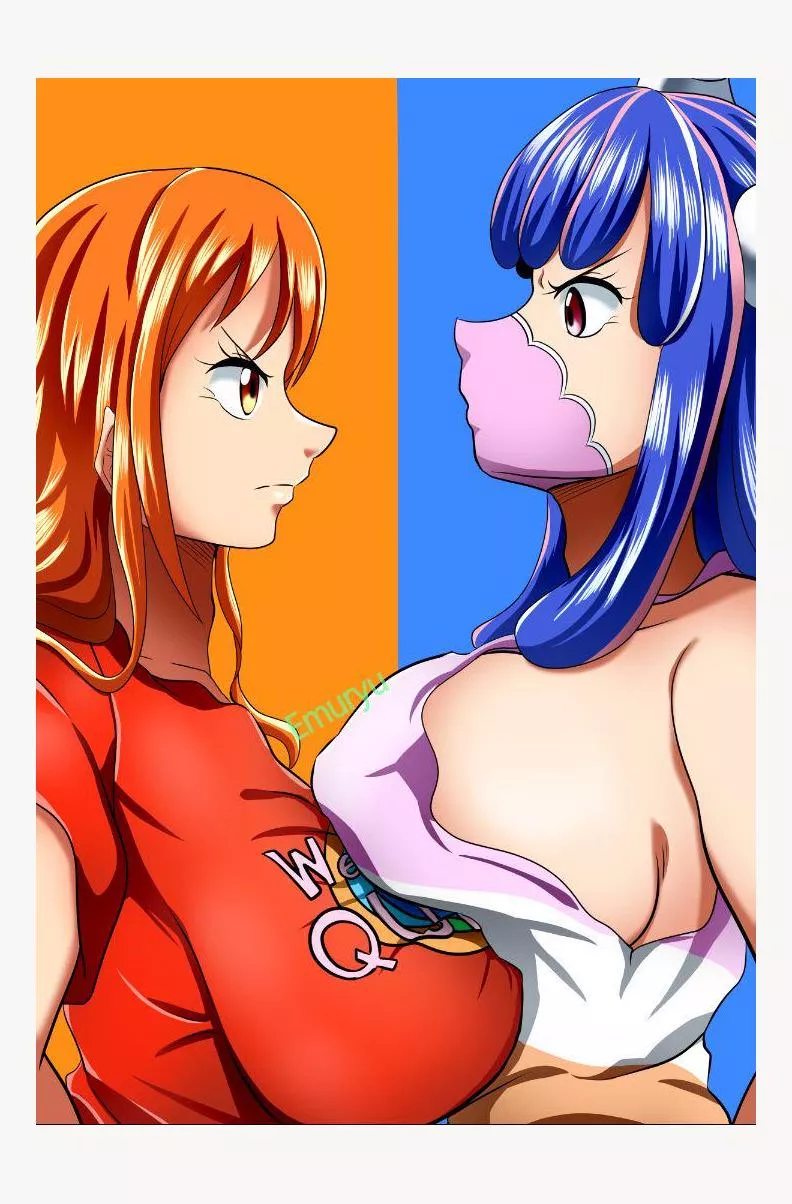 Nami agd Ulti are having a Boobs Challenge. They are asking for your opinion on which breast is better, write it in the comments posted by Jealous_Tip9587