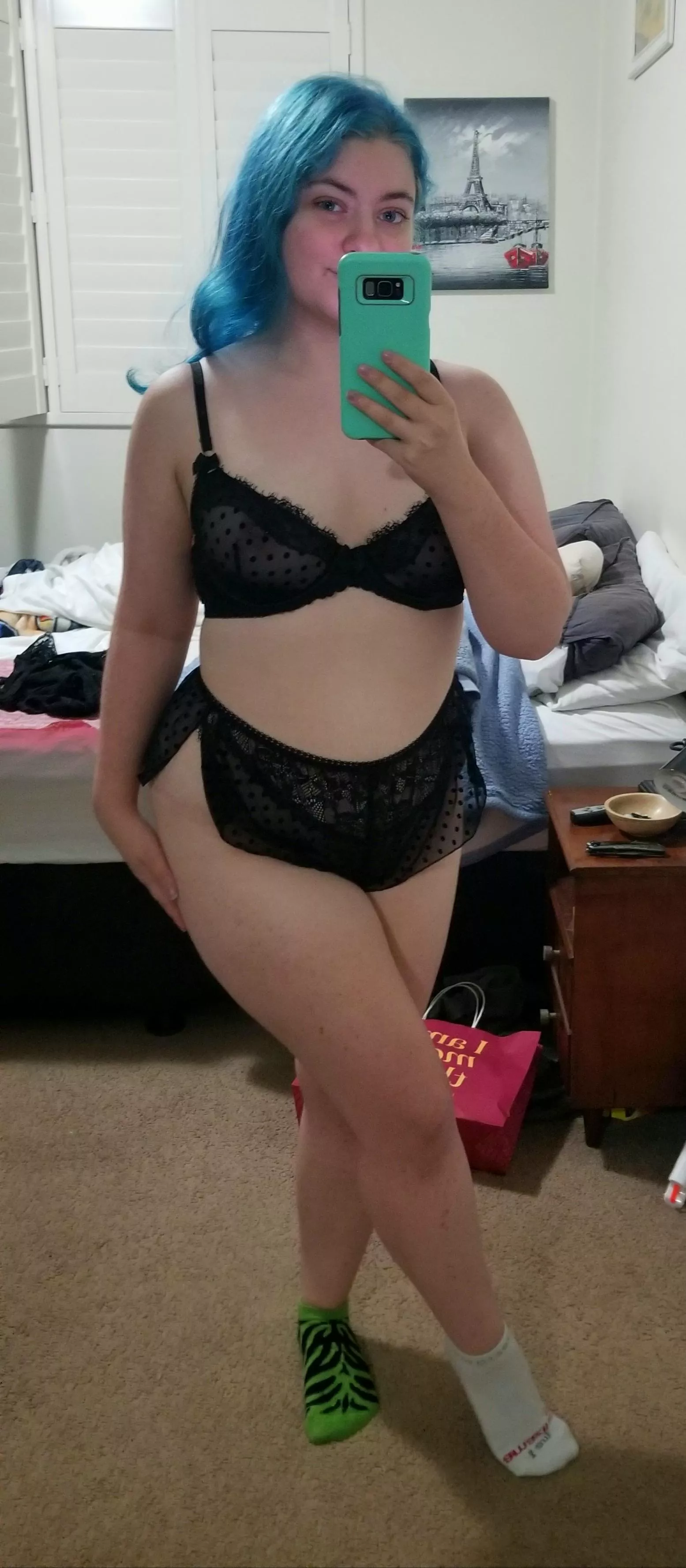 New goth lingerie debut 🦇💀💜 posted by Nightshade1445