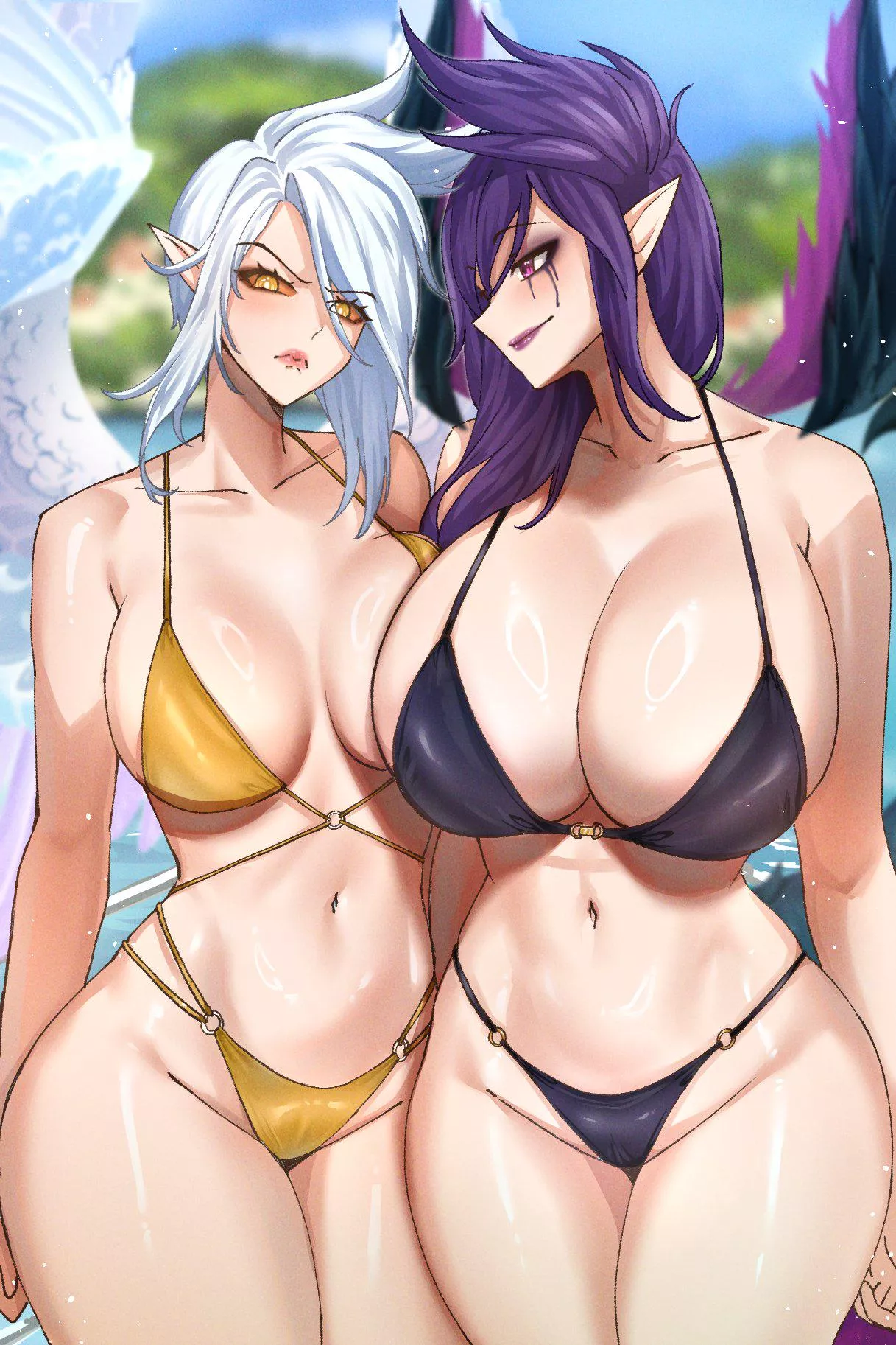 Pool party Kayle and Morgana. (Ryuukusnpaiart) posted by Short-Ad224