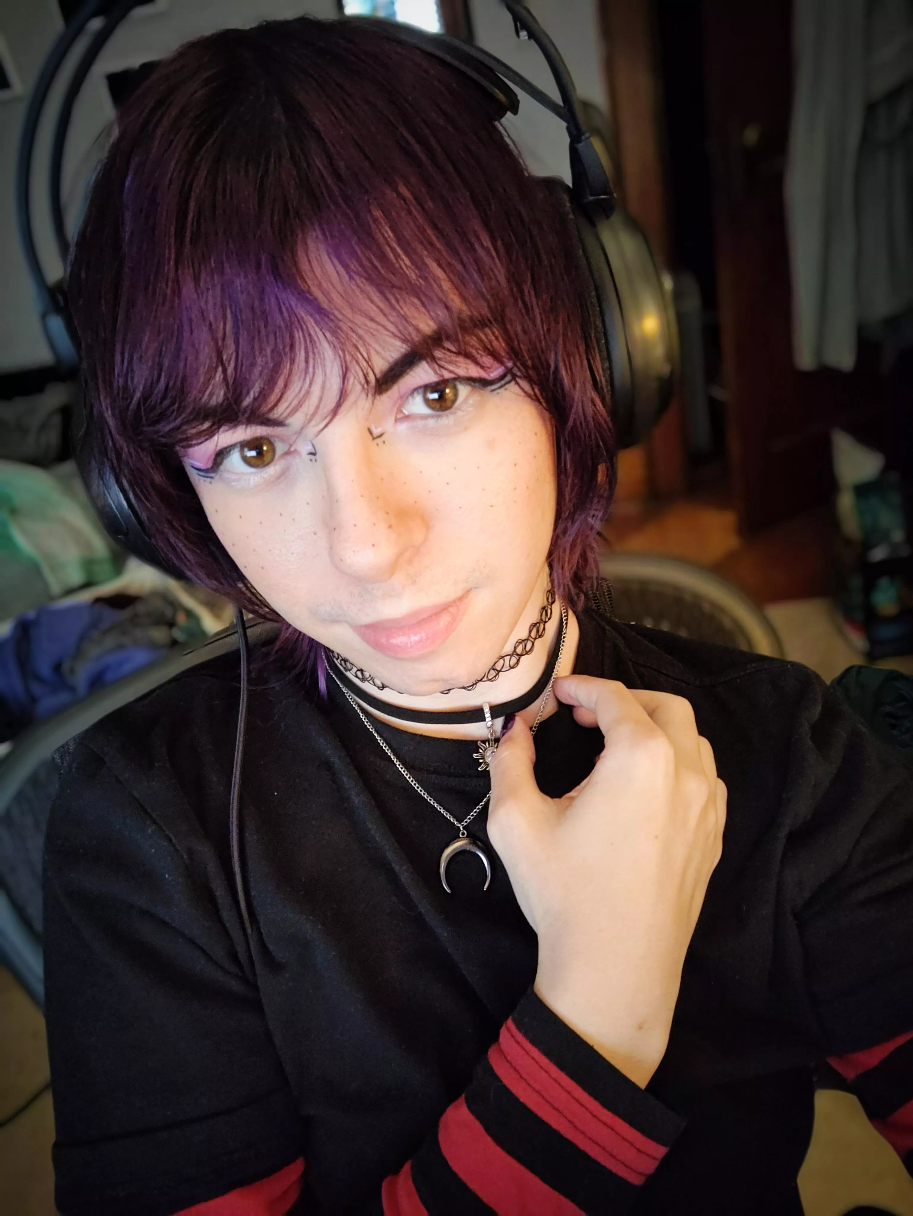 Purple and bangs is a whole vibe posted by mhock103