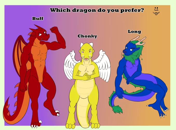 The three type of anthro dragon. by windwilder12