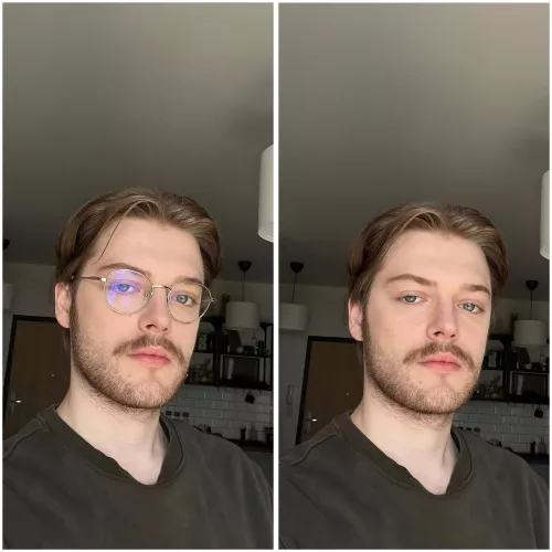 With or without glasses? 🙈 by bazingaballz