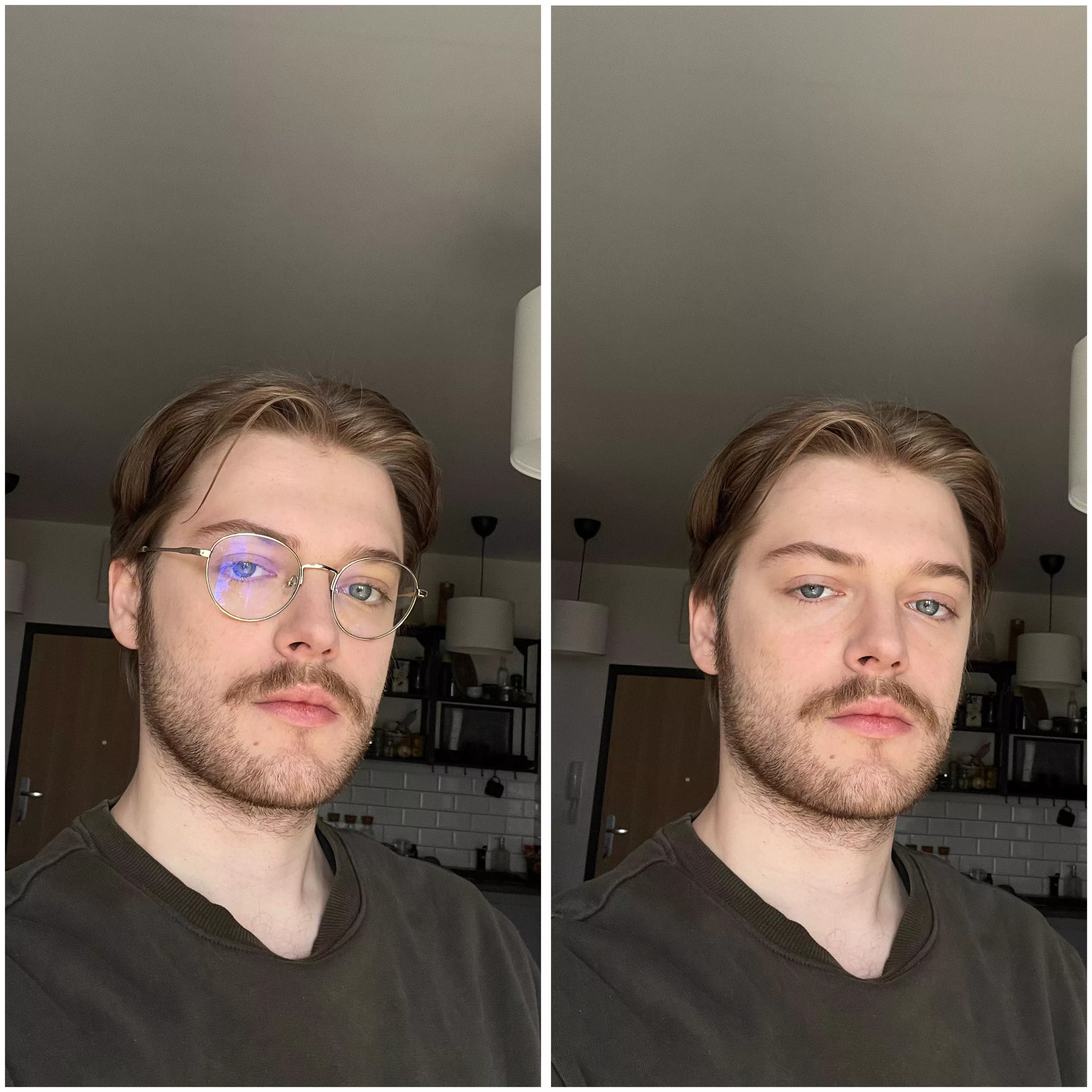 With or without glasses? 🙈 posted by bazingaballz