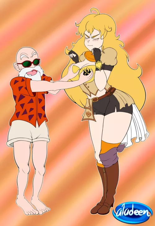 Yang went to master roshi from dbz, telling him she'd do ANYTHING for training. Well.... by CryOk7184