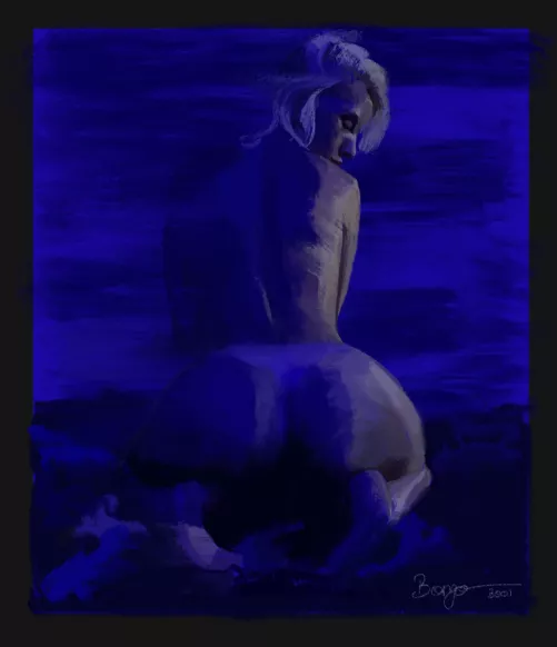 Blue, digital painting, by me by bongo3001