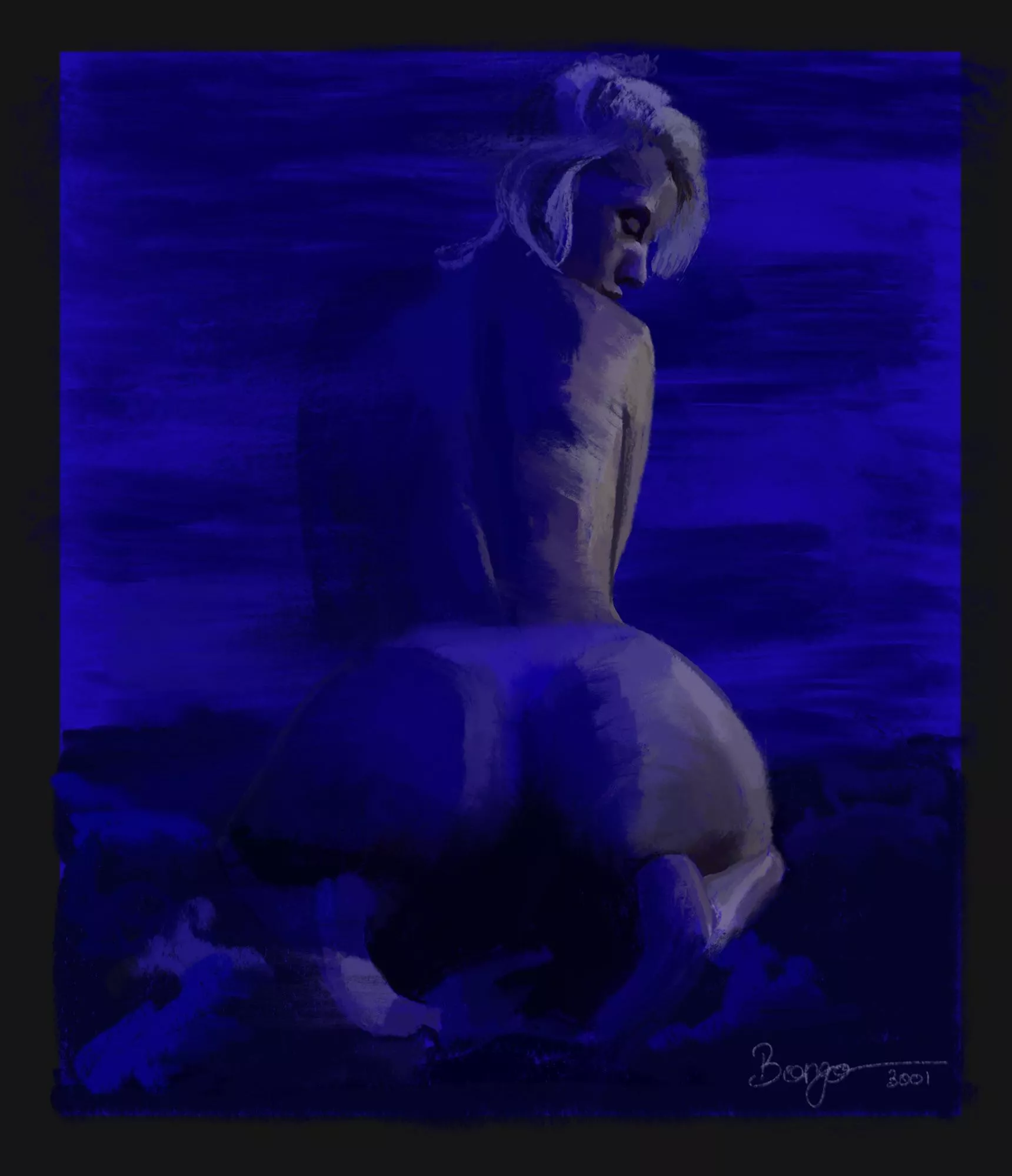 Blue, digital painting, by me posted by bongo3001