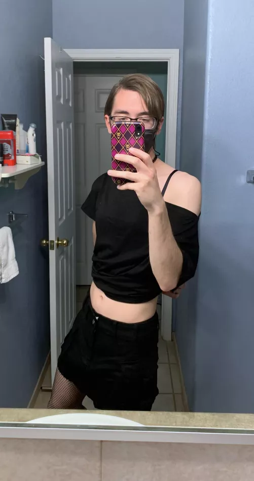 Do y’all think I pull off the denim skirt? by Mastermind2772